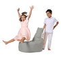 Atelier Del Sofa Baton Saco de Judías para Jardín Puf Exterior, Gris Fume, Poliéster, Impermeable, 70x70x35 cm